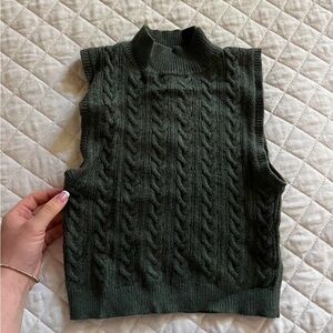 Green knit top